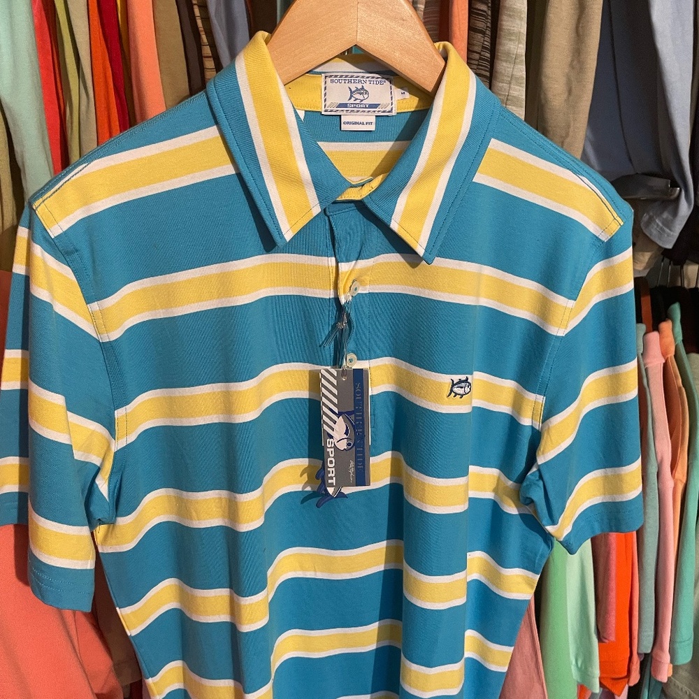 (New) Southern Tide Men’s Polo / Striped / Med